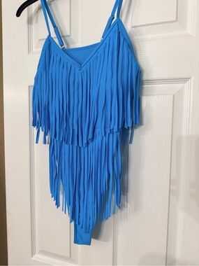 Fringe one-piece swimsuit